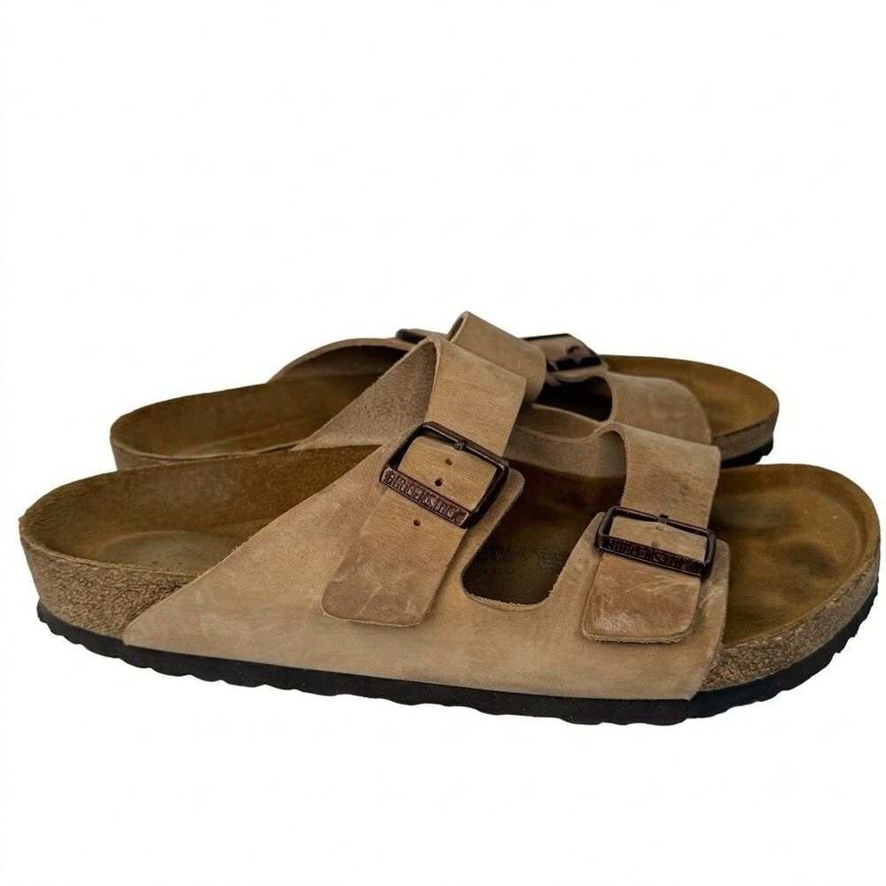 Birkenstock Arizona Brown Suede Leather Sandals Mens 12 Euro 45 Regular